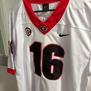 Nike Georgia Bulldogs Kirby Smart 16 Football Jersey Mens XXL White SEC Stitched